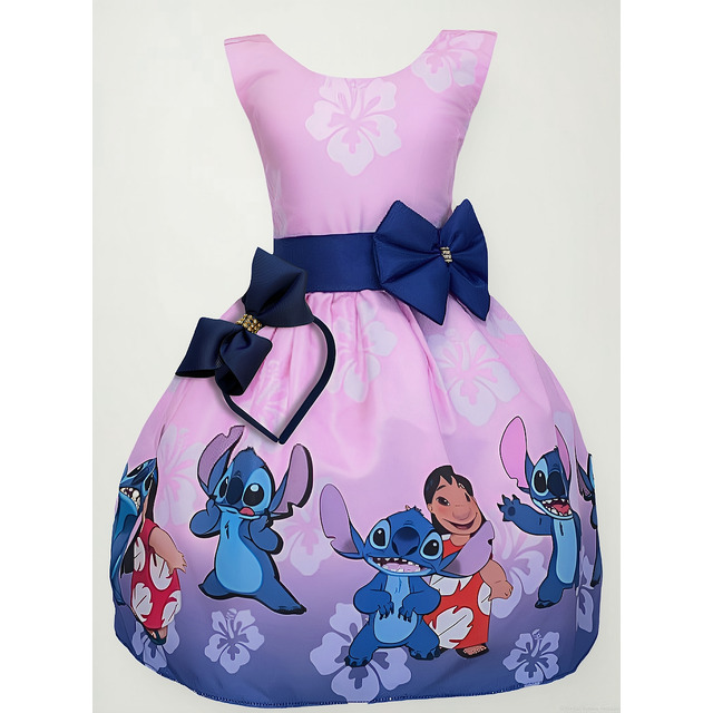 Vestido Infantil Temático Filme Lilo E Stitch Angel Vestido Infantil Temático Filme Lilo E Stitch Angel