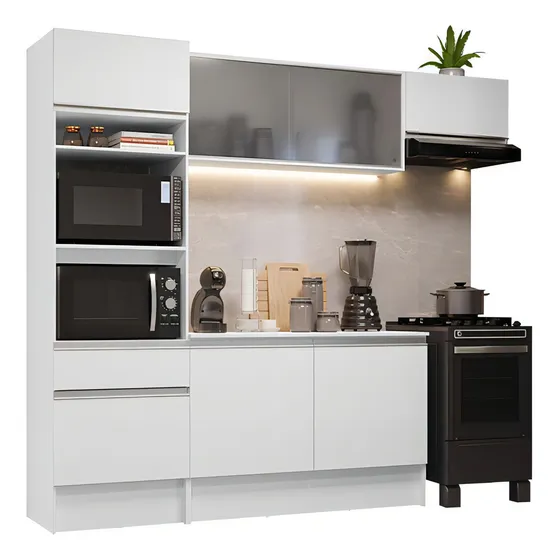Cocina Integral Topazio 2.40m Blanco 01 Madesa GRTP24000109