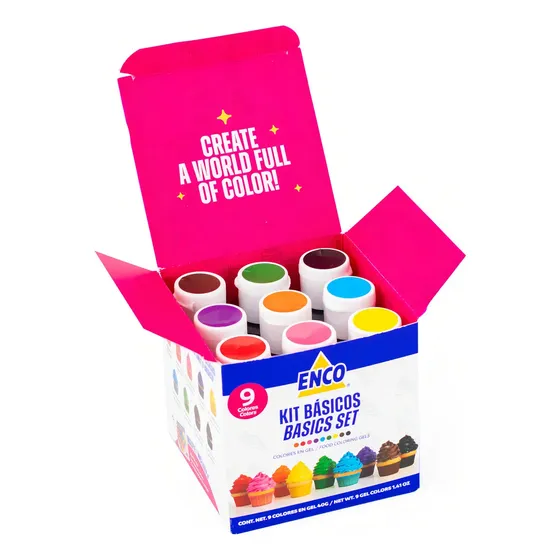 Kit 9 Colores Básicos Gel Enco 40g c/u