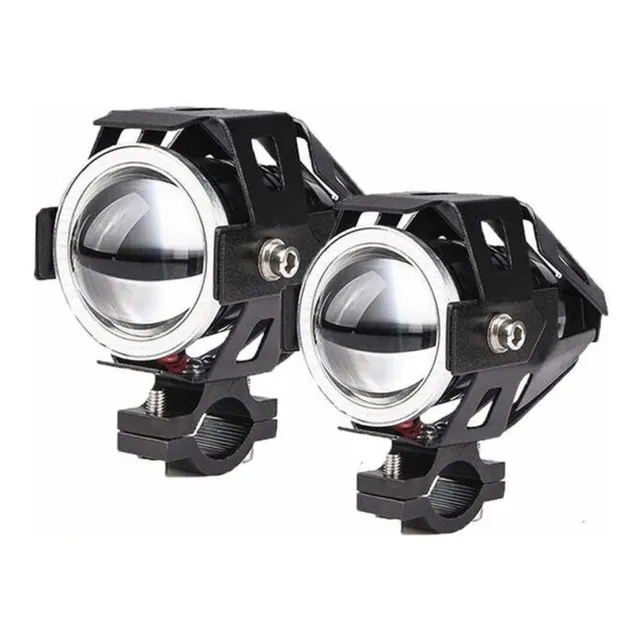 Kit Faros Proyector Lupa Cree Led Auxiliar Moto U7 Ojo Angel