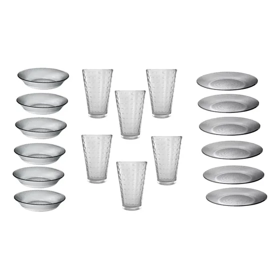 Combo 6 Personas Platos Playos + Hondos + Modelo Vaso 