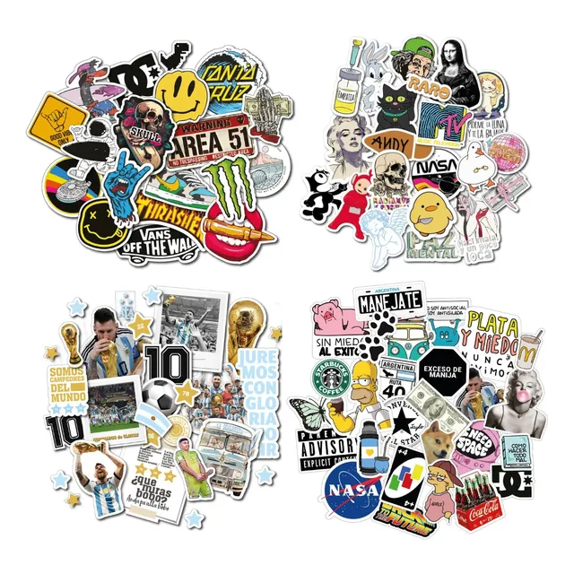 Pack Stickers Calcos Varios Diseños Termo, Mate, Compu