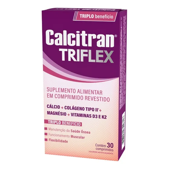 Calcitran Triflex 1000 Ui Vitamina D3 Colágeno Tipo Ii 30 Cp