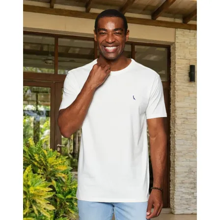 Camiseta Careca Reserva Masculina Off White Liso G Lisa