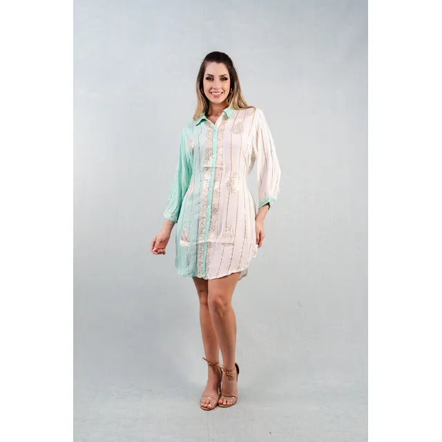 Túnica Chemise Verde Com Tecido Premium Leve