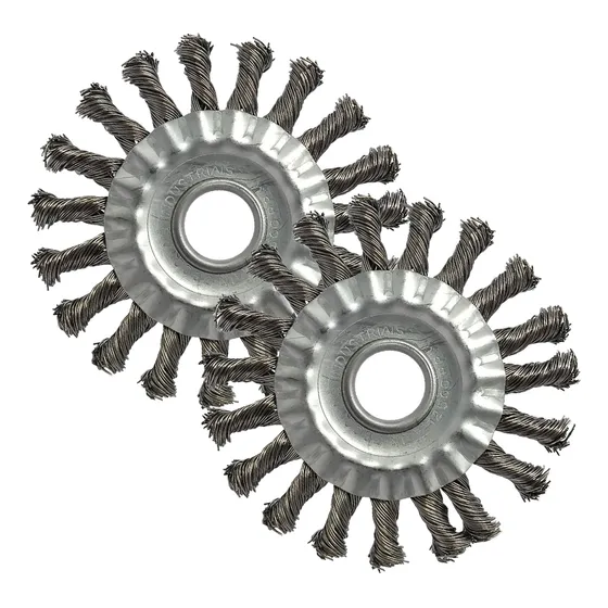 Kit 2 Escova Rotativa Circular Aço Trançada 4.½ X ½ X 7/8