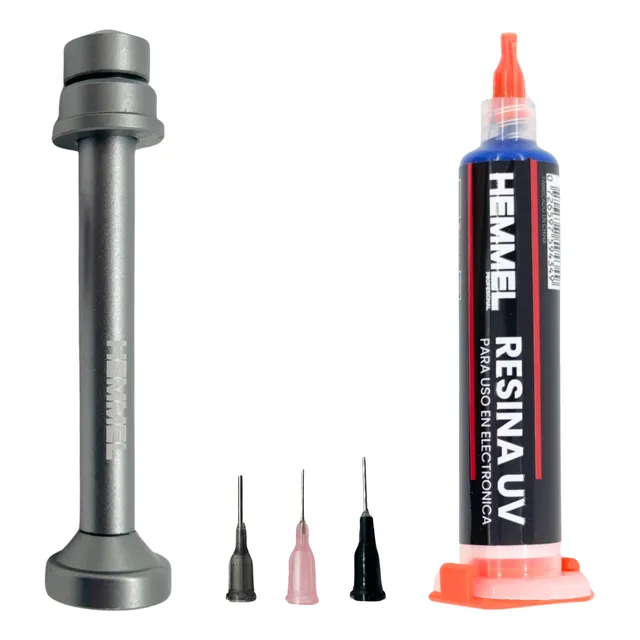 Resina Uv Hemmel Jeringa 15gr + Embolo Aluminio Electronica