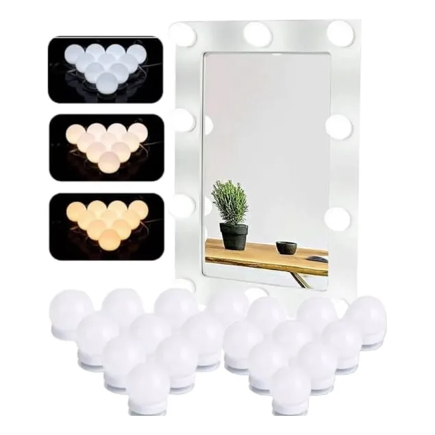 Pack X2 Luces Para Espejo Tocador Maquillaje 10led Bombillas