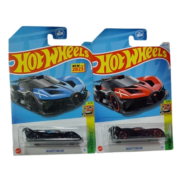 Hot Wheels Bugatti Bolide Azul Y Rojo Wh Exoctics Pack 2pz