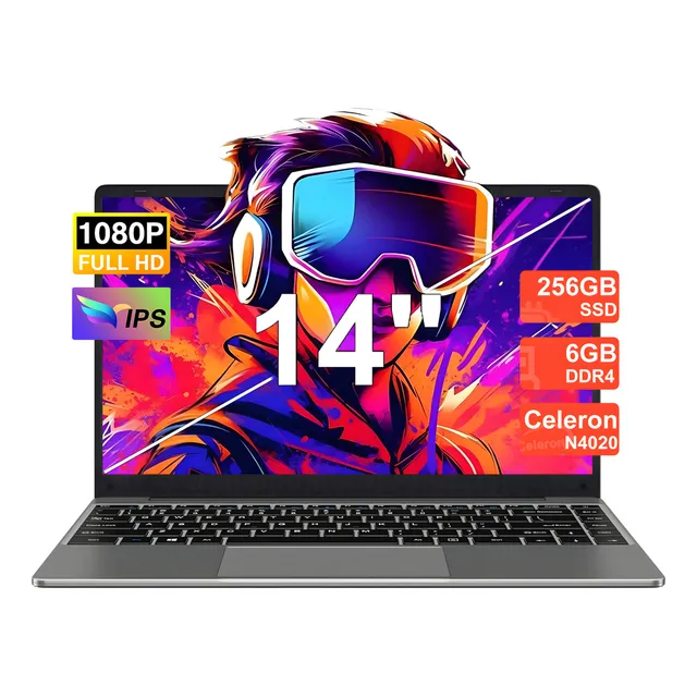 Laptop Ultrabook Aocwei A2 14 6 Gb De Ram Ssd De 256gb Admite Expansión 1 Tb Intel Celeron N4020 1920 Px X 1080 Px Gary