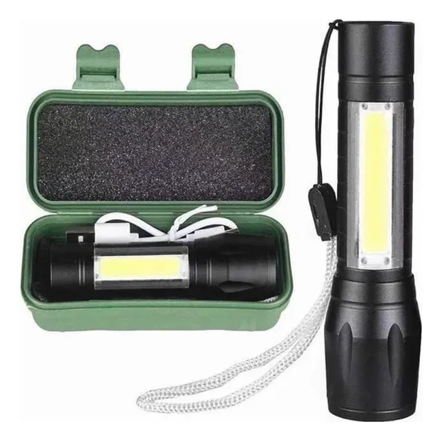 Linterna Led De Mano Recargable Usb Táctica Zoom Alta Lumino