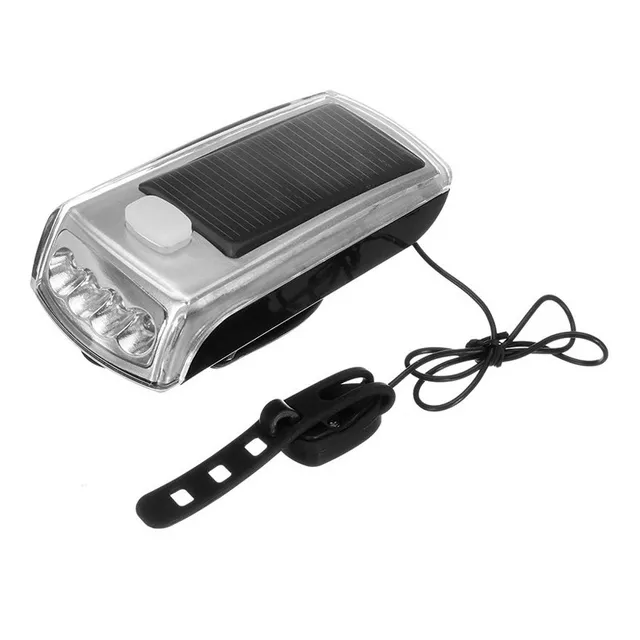 Linterna Led Bicicleta Con Pito Recargable Usb Solar 045