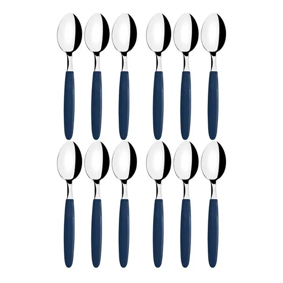 12 Cucharitas De Te Tramontina Ipanema Mango Azul Samihome