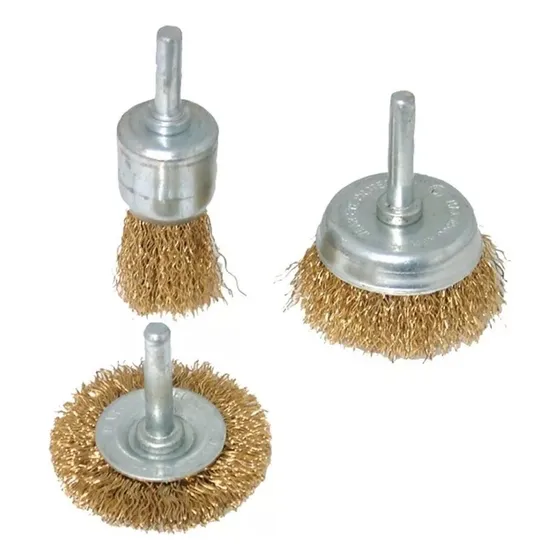 Juego Cepillos Alambre Taladro Dremel Vastago 1/4  Kit 3 Pcs