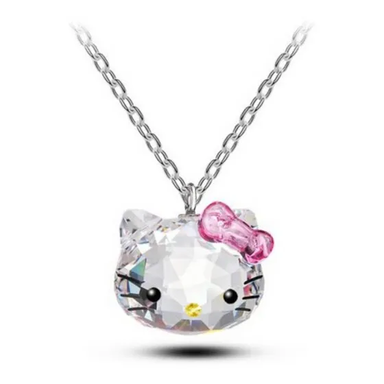 Bellisimo !! Original Collar Dije Hello Kitty Swarovski Amor