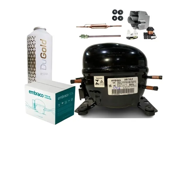 Motor Compressor Embraco Geladeira 1/4hp Emr80hlr + Brindes