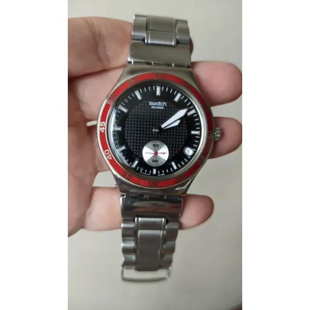 Swatch Irony Cuarzo Acero Inoxidable Negro/rojo
