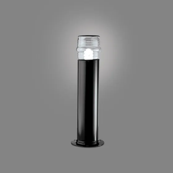 Poste Balizador Alumínio Timoneiro 50cm P-50 Preto Jardim Cor da cúpula Transparente