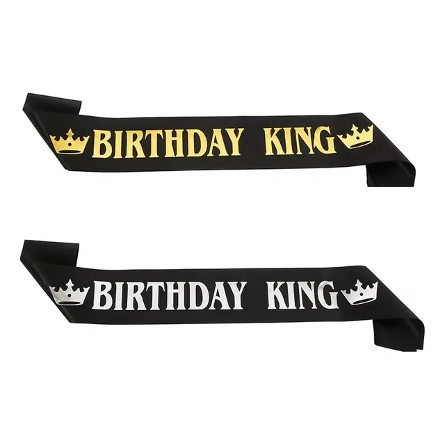 Banda Cumpleaños Para Hombre Birthday King En 2 Colores