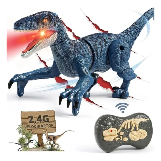Juguete Dinosaurio Velociraptor Control Remoto Recargable 
