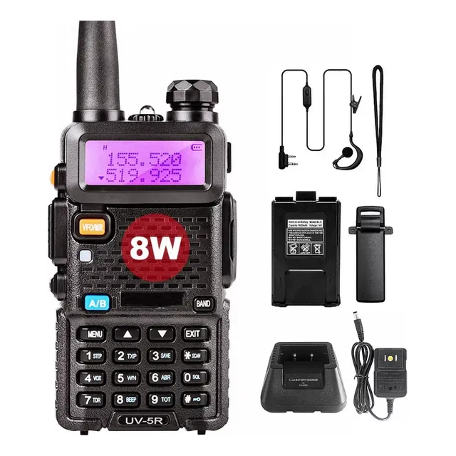 8w Radios De Comunicacion Walkie Talkie Uv5r 128 Canales