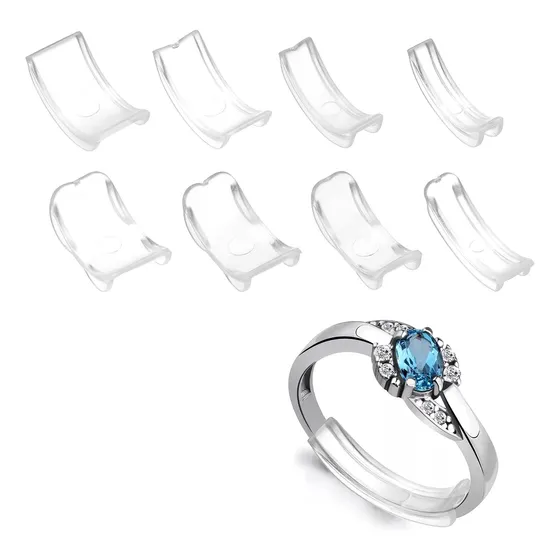 Anillo Transparente Almohadillas De Ajuste De Tamaño 8pcs