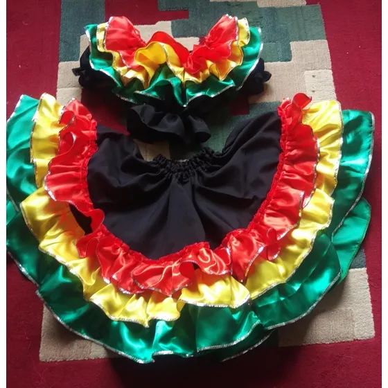 Traje Típico Congo Garabato Niñas Talla 14