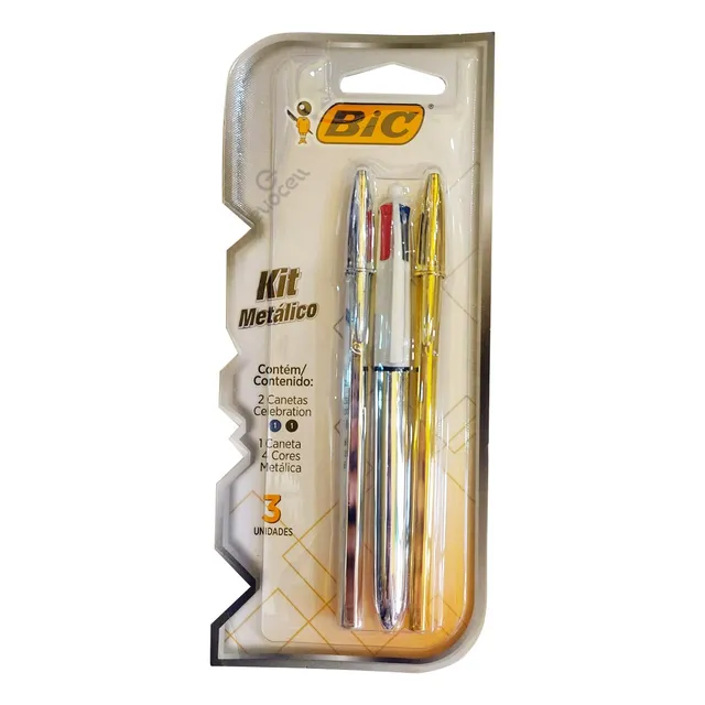 Kit Metalico Bic 3 Lapiceras