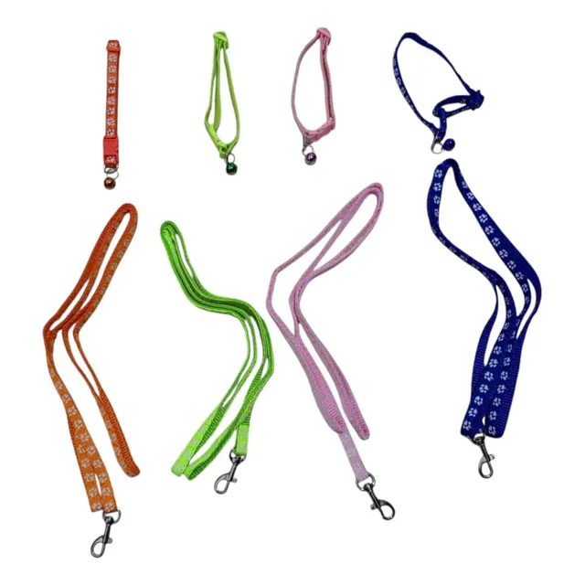 Collar Para Gato O Perro Pequeño Con Correa Y Campanita