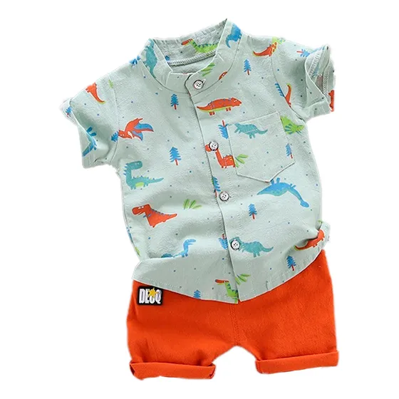 Roupa Mauricinho Conjunto Temático Dinossauro Verde Claro