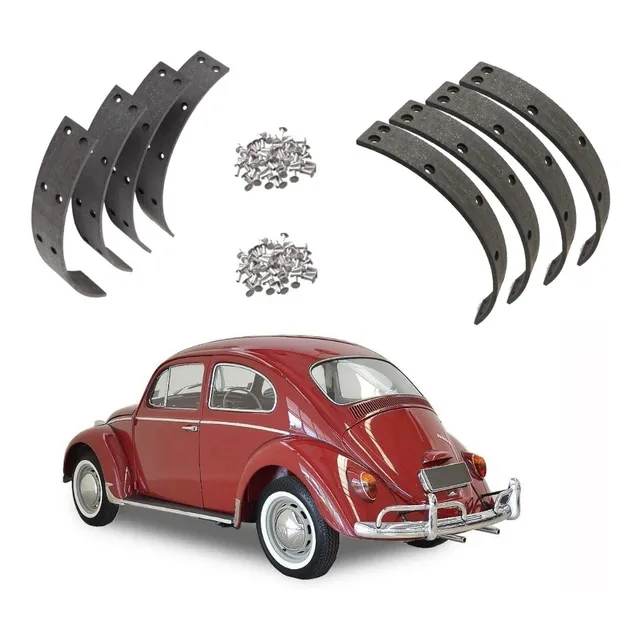 Kit Lona Freio Roda Dianteira + Traseira 1x Fusca 5 Furos