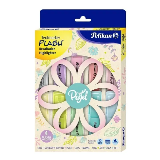 Resaltadores Pastel Pétalos Pelikan Textmarker X 10 Uds
