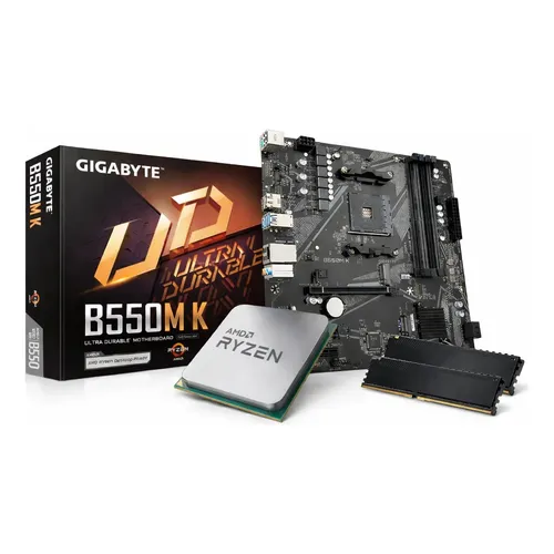 Kit Total Info Amd Ryzen 7 5700x + B450m Steel Legend Cor Preto
