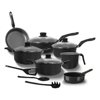 Jogo De Panelas De Cozinha Marpal Elegan Com 10 Peças Preto Jogo De Panelas De Cozinha Marpal Elegan Com 10 Peças Preto