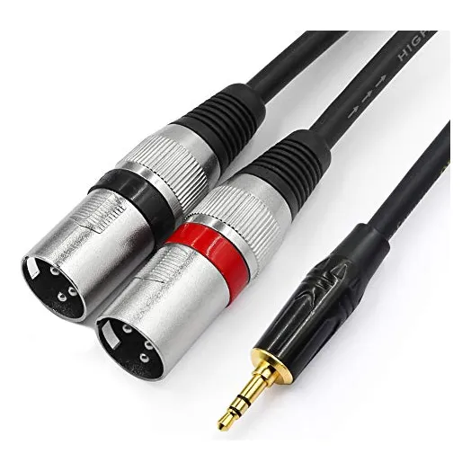 Cable Estéreo Tisino De 3,5 Mm A Doble Xlr, Miniconector De