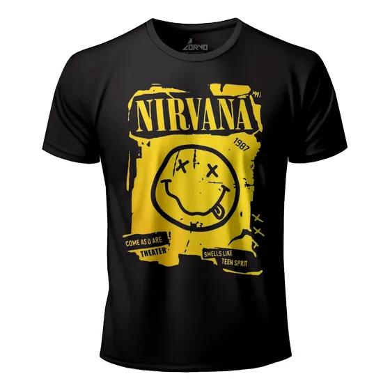 Camiseta Rock - Nirvana - Algodão Premium