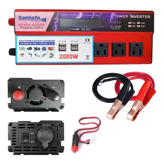 Inversor De Corriente 12v A 220v 2000w Pantalla Lcd 4 Usb 3 