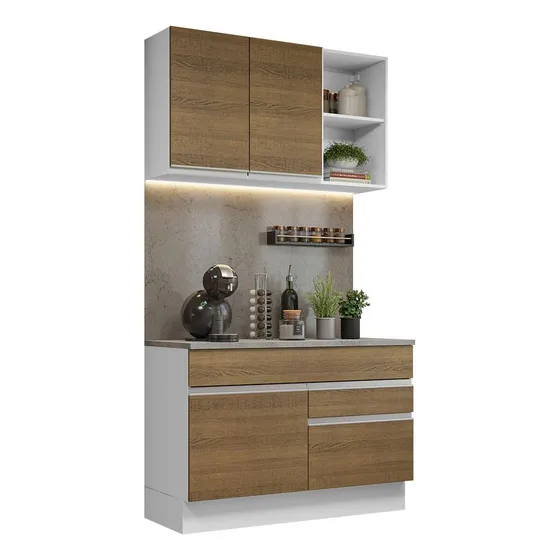 Cocina Integral Glamy 1.20m Blanco/marron 08