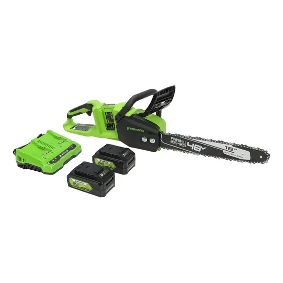 Motosierra Inalámbrica Greenworks 48V Sin Escobillas 2 Baterías 24V