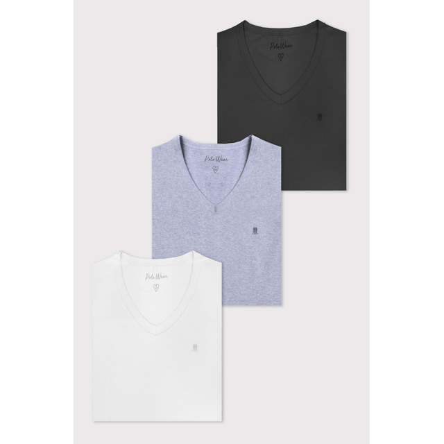 Kit 3 Camisetas Femininas Malha Polo Wear Sortido Kit 3 Camisetas Femininas Malha Polo Wear Sortido