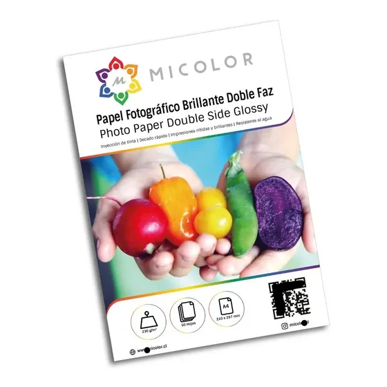 Papel Fotografico Doble Faz Brillante A4 230 G 50 Hojas
