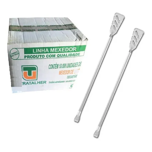Mexedor Misturador Grande Drink Cristal Ultratalher C/5000 Cor Cinza Liso