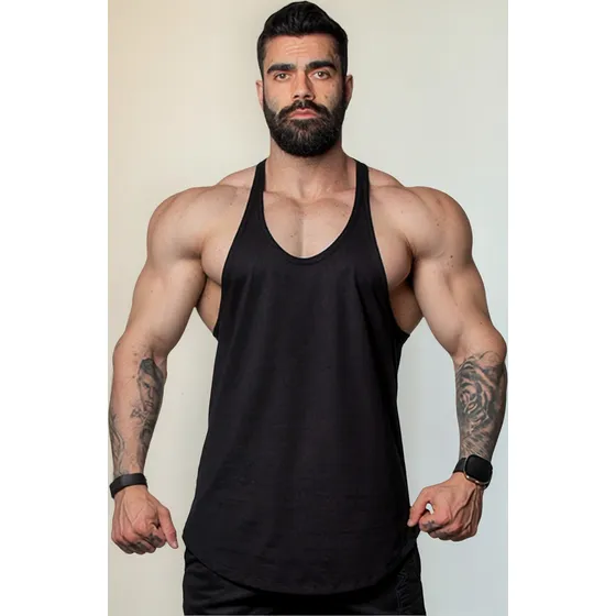 Musculosa Gym Gimnasio Entrenamiento - Negra Lisa