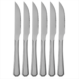 Jogo 6 Facas Silver De Mesa Em Aço Inox Jogo 6 Facas Silver De Mesa Em Aço Inox