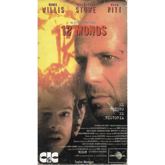 12 Monos Vhs Bruce Willis Brad Pitt 12 Monkeys Caja Completa