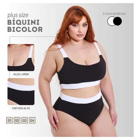 Biquíni Top Plus Size Duplo Sustentação E Hot Pant Até G4