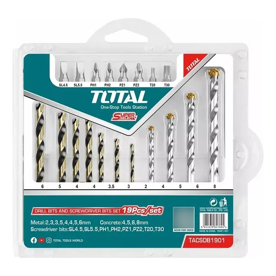 Puntas Y Mechas Para Taladro De 19pzs Metal Concreto Y Punta
