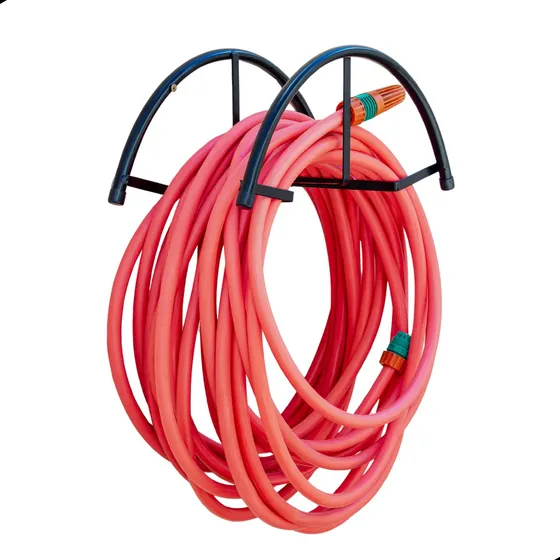 Suporte De Parede Para Mangueira Aço Até 30m Jardim Garagem Cor Preto