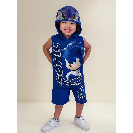 Roupa Do Sonic Camiseta E Short Infantil Menino