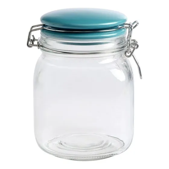 Frasco De Vidrio 1 Lt Tapa Cerámica